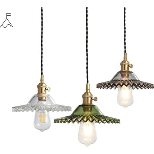 Glass Pendant Light Color Lamp,With Switch & Braided Wire,Nordic Pendant Copper Base,for Living Room Restaurant Bar Decoration