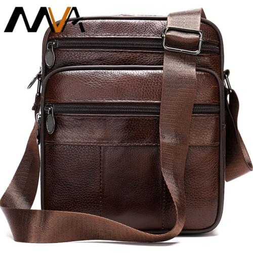 MVA Bag Mens Genuine Leather Shoulder Bags Male Messenger Bag Men Leather Small Mens Crossbody/Shoulder Bags For Men Handbag