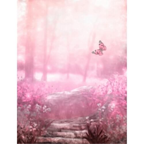 Light Pink Background Pink Flowers with Butterfly Vinyl Backdrops for Photography Digital Print Baby Photo Studio Props Custom