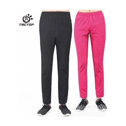 TECTOP outdoor men women Solid color elasticity sports pants Breathable quick-drying Wear-resistant hiking camping trousers