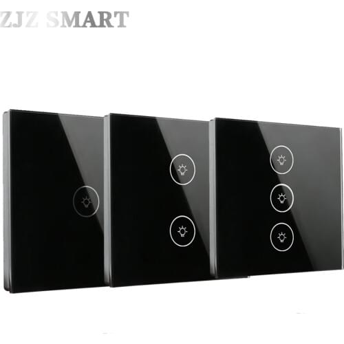 Smart Remote Control Alexa/Google Gang Wifi APP Remote Smart Home Wall Touch Glass Panel Touch LED Lights for Smart Home