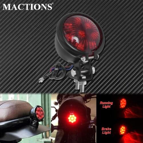Universal Motorcycle LED Stop Brake Tail Light Adjustable Rear Running Lamp Taillight 12V For Harley Sportster XL883 For Honda