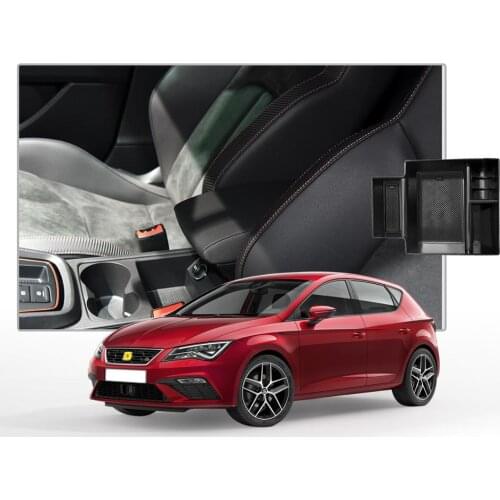 LFOTPP Car Armrest Storage Box For Leon MK3 Leon Cupra 5F 2018 2019 Central Control Storage Box Auto Interior Accessories Black