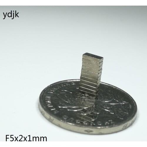 10 50 100 200 500PCS/LOT Magnet 5x2x1 Block Strong mm Neodymium magnet 5*2*1 NdFeB magnet 5 x 2 x 1