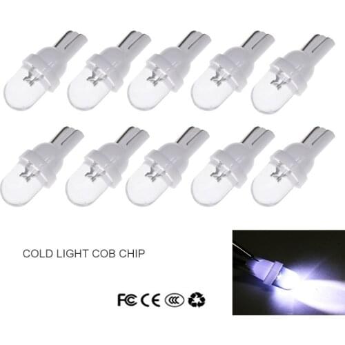 10 pièces Led voiture T10 Lampada lumière cob Super blanc 194 168 w5w Led Parking ampoule Auto coin dégagement lampe