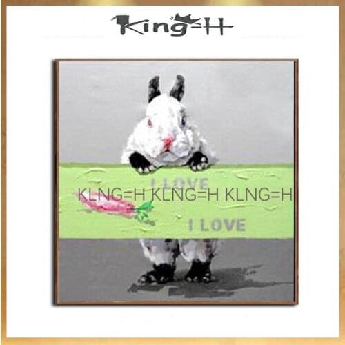 100% of the new free shipping hand draw oil paints painting a bunny and red radish panel to decorate on painting