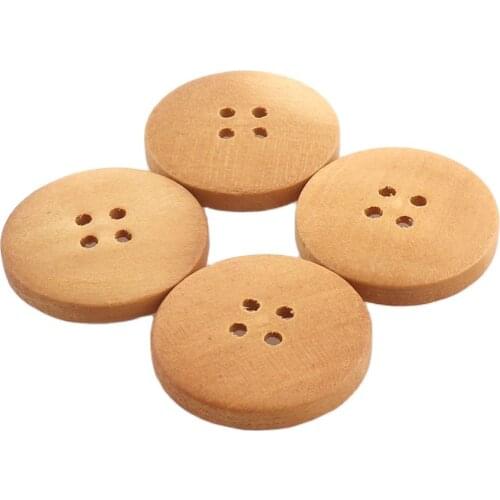 12 PCS 4-holes round wood buttons Wood color Sewing Scrapbooking DIY Buttons high quantity for Bag DIY Craft Home Textiles
