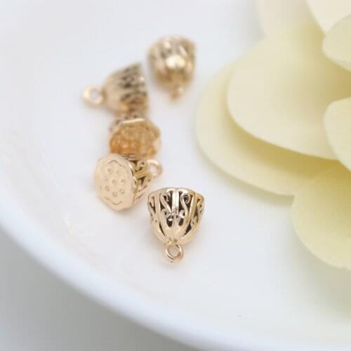 6PCS 6.5x9MM 24K Champagne Gold Color Plated Brass Lotus Seeds Charms Pendants High Quality Diy Jewelry Accessories
