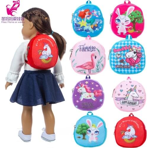 18 inch girl doll bag baby new born Dolls back pack Bag Doll Accessories mini cartoon coin bag