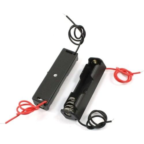 2Pcs Single Side 1 x 1.5V AAA Battery Case Holder Case Black