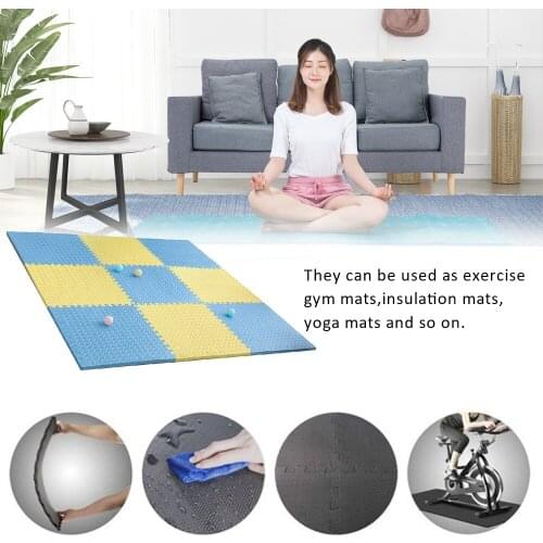 8pcs 30*30*1.2cm Yoga Mat Leaf Grain Splicing Carpet Mat Gym Home Yoga Mat Fitness Non-slip Mat Floor Protection Mat Multicolor