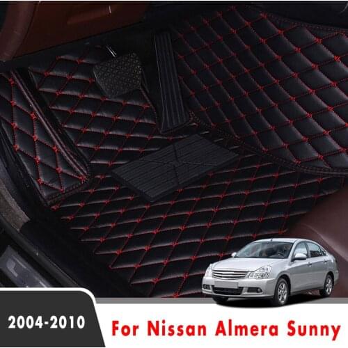 Car Floor Mats For Nissan Almera Sunny 2010 2009 2008 2007 2006 2005 2004 Carpets Cover Foot Pad Custom Car Accessories Interior