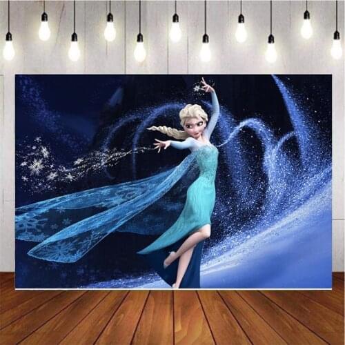 Cartoon Princess Ice Photography Background Backdrop Boss Children Birthday Party Decoration Tapestry Photo Studio Custom