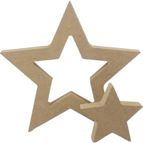 HLO 2021Two Star Figured Trinket Wooden Object Decorative Ornaments Home Decoration Art Quality Material Can be Colored Stylish