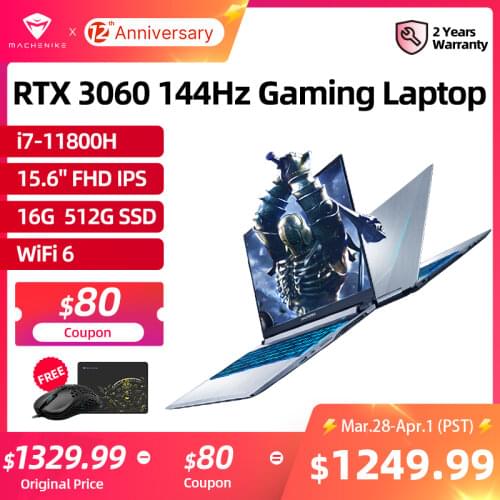 Machenike T58 RTX3060 Gaming Laptop i7 11800H 16G 512G SSD 144Hz 15.6'' WiFi 6 Backlit Keyboard Notebook Computer Windows 10