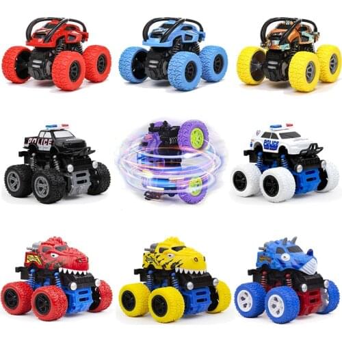 Toy car Truck Inertia Big Wheel Truck 360 Degree Flipping Car Inertia Friction Power SUV Diecast Outdoor Model Gift For Kids