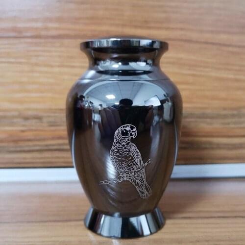 IJU027 High Polished Stainless Steel Funeral Ashes Keepsake Urn,Eagle and Lizard Engraved Cremation Mini Pets Urn