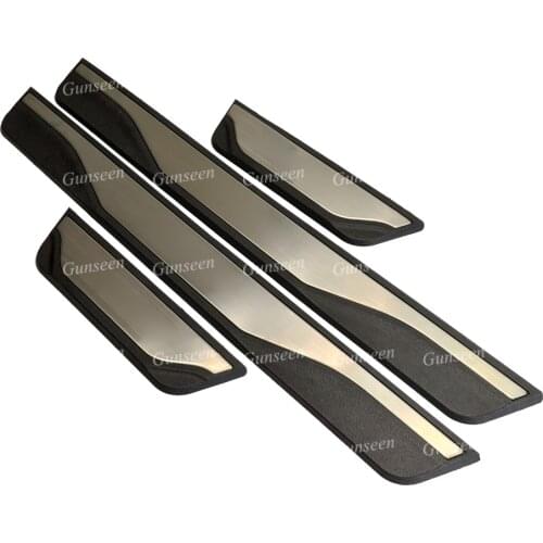 For Kona Door Sill Pedal Electric Threshold Auto Accessories Trim Scuff Plate Cover Car Stickers Styling 2017 2018 2020 2021