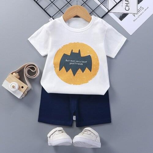 0-6Y Summer Korean Toddler Children Cotton Cartoon Clothes Suit For Baby Girl Boy Kids Short Sleeve Shorts 2-piece Set Clothing