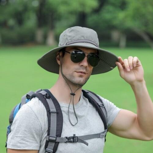 Outdoor Summer Fishing Hats Anti-UV Breathable Foldable Beach Fishing Men Sun Caps Bucket Hiking Camping Hat