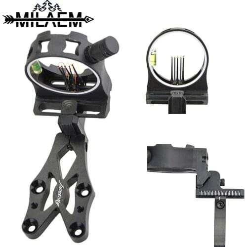 Archery Bow Sight for Compound Bow Targeting CNC Aluminum Alloy High Fiber Fluorescent Aiming Core Bow Sight Hunting Accessries