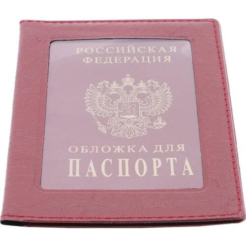 Minimalist Passport Business Style PU Leather Russian Passport Cover Unisex Travel Credit Card ID Holder Passport Case