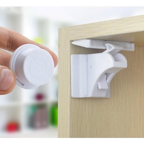 10 Sets Baby Safety Lock Set with Keys Double-sided Adhesive Tapes Cabinet Door Drawer Cupboard Lock Baby Care