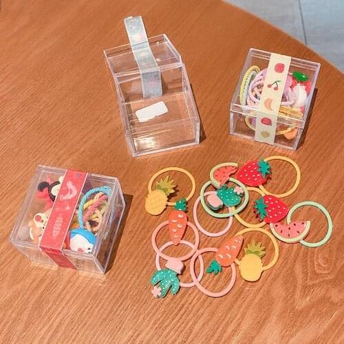 10/20 Pcs/Box Children Cute Colors Cartoon Fruit Flower Elastic Hair Bands Girls Baby Lovely Rubber Bands Kid Hair Accessories