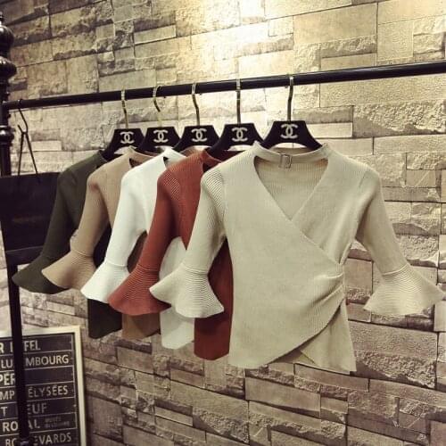 Sexy Deep V Neck Maternity Sweater Womens Nursing Pullover Casual Slim Bottoming Sweaters Female Elastic Breastfeeding Clothes