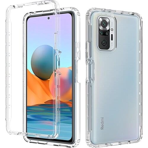 Transparent Shockproof Silicone Case For Xiaomi Redmi Note 10 Pro Max 10S Poco X3 NFC Mi 10T Pro Cover PC Protection Phone Case