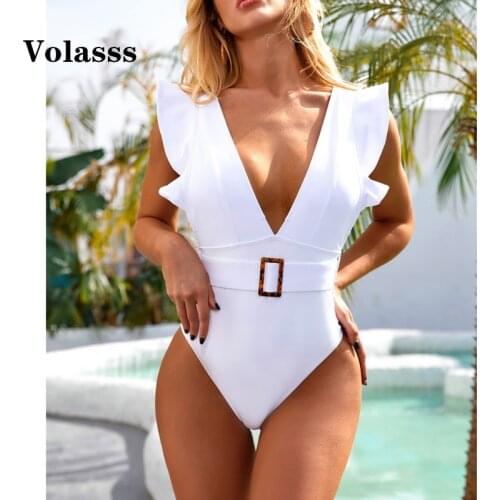 Белые слитные купальники Volasss China At AliExpress