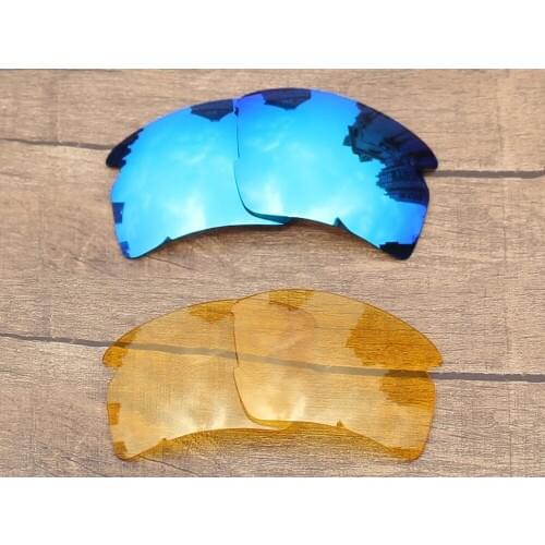 Vonxyz 2 Pairs Ice Mirror & Yellow Polarized Replacement Lenses for-Oakley Flak 2.0 XL Frame