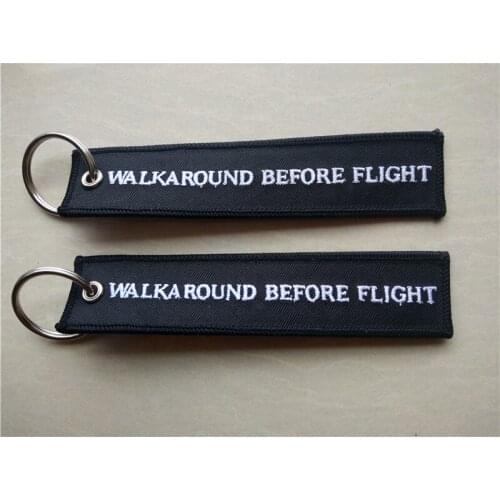 Walkaround Before Flight Fabic Embroidery Keychain Key Ring