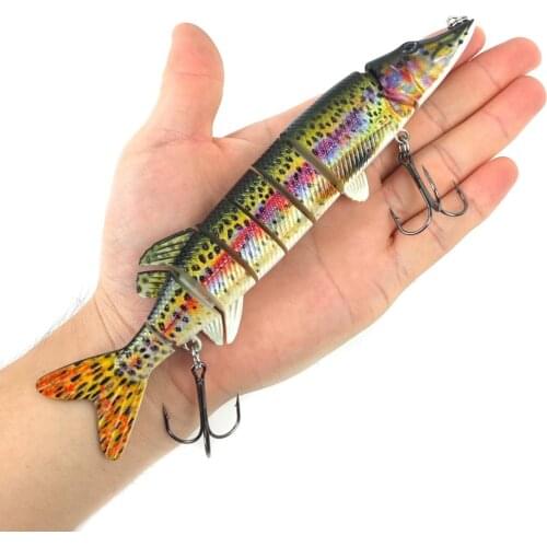 1pcs Artificial Pike Lure Multi Segement Fishing Lures Swimbait Plastic Jointed Pike Lures Hard Baits Wobbler Leurres