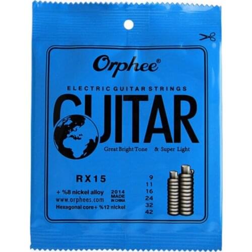 10 Sets Orphee RX15 Colorful Ball-End Nickel Alloy Electric Guitar Strings Super Light (009-042)