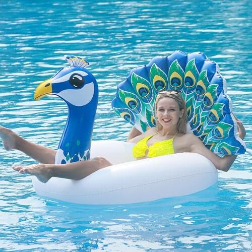 130cm Peacock Inflatable Swimming Ring Pool Beach Circle Float Rubber Ring Inflatable Mattress Inflatable Floating Ring