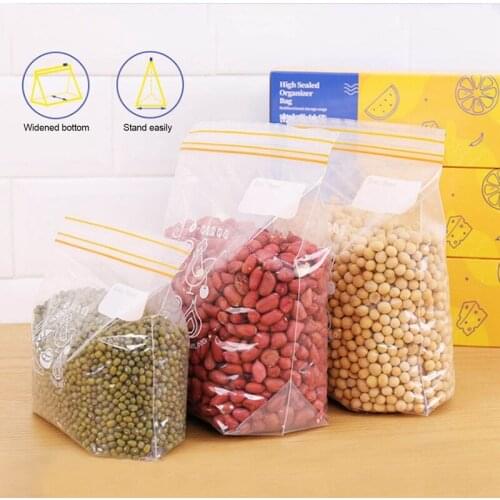 15/25/30PCS Fresh Zipper Bag Freezing Preservation Food Storage Bag Transparent Self Sealed Bags Kitchen Storage Accessories
