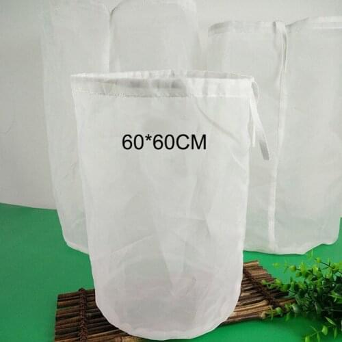 2018 Growler Torneira Cerveja 60*60cm Food Filter Bag 120m Nut Milk Mylk Sprouting Juice Beer Brew Tea Mesh Raw Soup Strainer