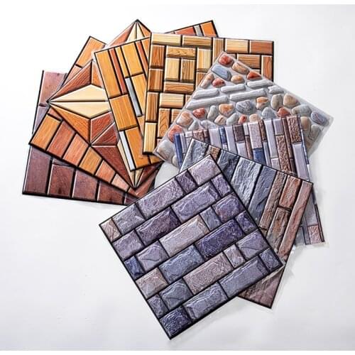 3D Wall Paper Brick Stone Pattern Self-Adhesive Waterproof 3D Wall paper 33x33cm For Bedroom Kids Room Living Room 3D Wallpaper
