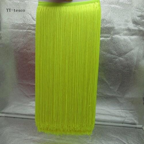 5 Meters 50cm Wide Fringe Lace Ribbon Trim Tassel Fluorescent yellow Fringe Trimming For Latin Dress Stage Clothes Accessories