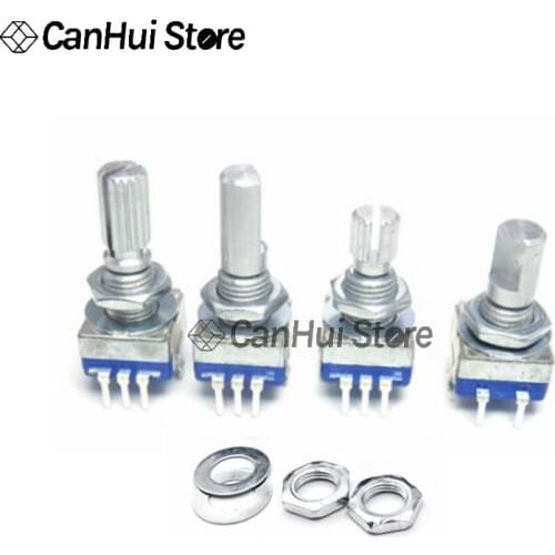 5PCS/LOT 20 Position 360 Degree Rotary Encoder EC11 w Push Button 5Pin Handle Long 15/20MM With A Built In Push Button Switch