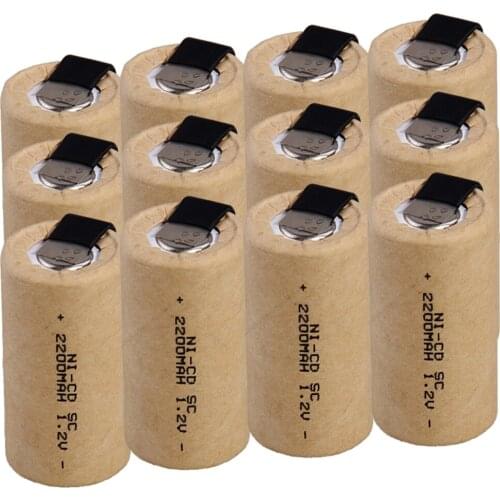 Lowest price 12 piece SC battery 1.2v batteries rechargeable 2200mAh nicd battery for power tools akkumulator
