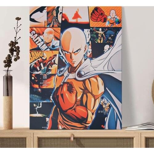One Punche Man Saitama Anime Canvas Painting Wall Art Posters Prints Pictures Living Room Decoration Home Decor