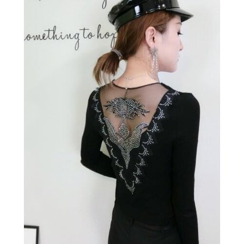 Diamond Camisetas Mujer 2021 Tshirt Women Rhinestone Lady T Shirt Womens T-Shirts Woman top Vetement Femme Punk Rock clothes tee