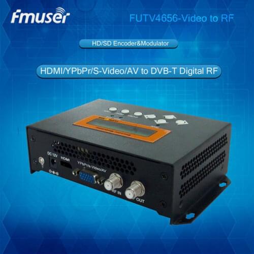 FUTV4656 DVB-T/DVB-C(QAM)/ATSC MPEG-4 AVC/H.264 HD Encoder Modulator (Tuner,HDMI,YPbPr/CVBS/S-Video in RF out) USB for Home Use