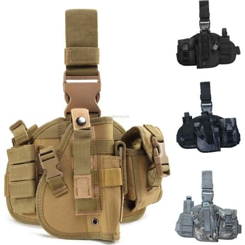 Military Airsoft Drop Leg Holster Adjustable Army Tactical Combat Paintball Thigh Holster Shooting Hunting Gun Leg Holster Pouch