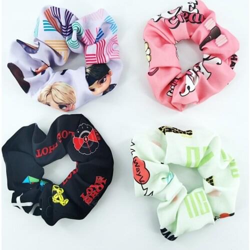 KPOP Bangtan Boys BP NCT EXO New Album With The Same Paragraph Large Intestine Hair Ring Hair Rope Headdress Around