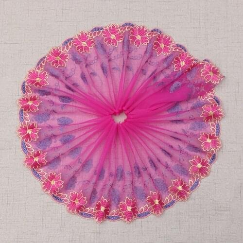 20Yards Exquisite Lace Fabric Trim Embroidered Flowers Tulle Mesh Applique 21cm Wide Clothes Accessories Curtains Soft Sewing