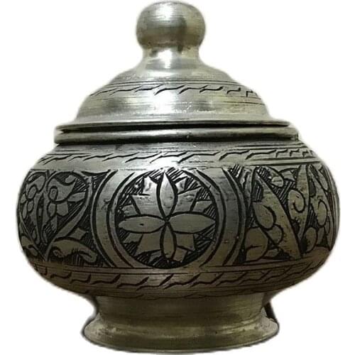 Handmade Copper Sugar Bowl Stannous Tinned Creative Decorative Home And Garden Best Quality Accessories Office Oldish Creablack