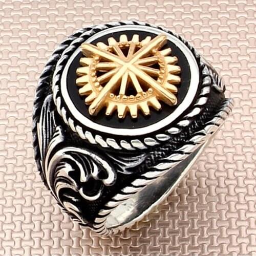 Real Pure Sterling Silver Ring 925 Men, Polar Star Ring For Man For Woman | Handmade Fine Turkish Jewelry